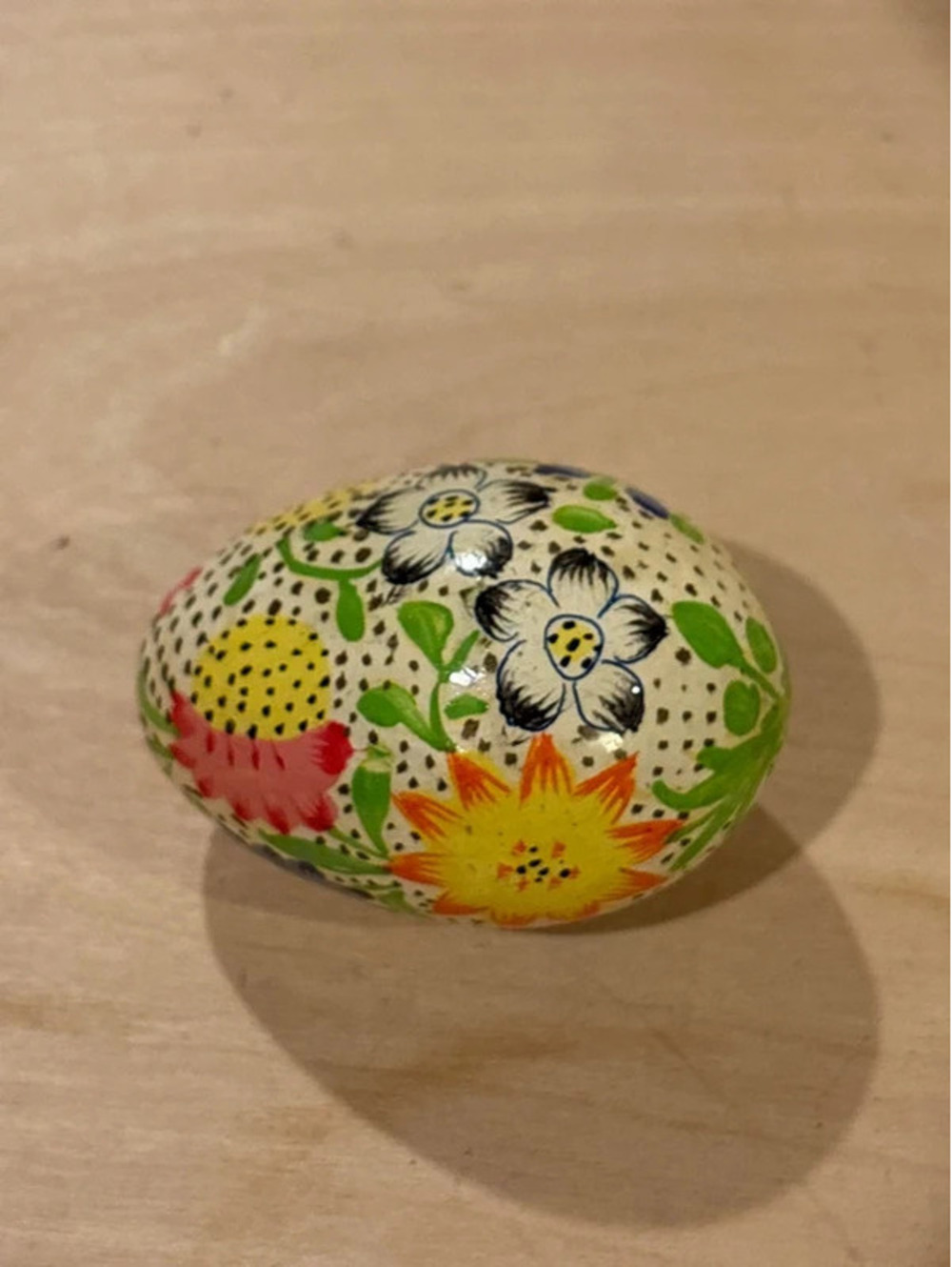 Vintage Polish Easter Egg Hand Painted Boleslawiec Unikat Sunflower